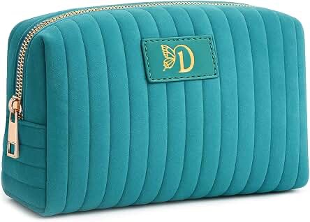 BagUrshion Monogrammed Zippered Pouch - Blue (Letter D)