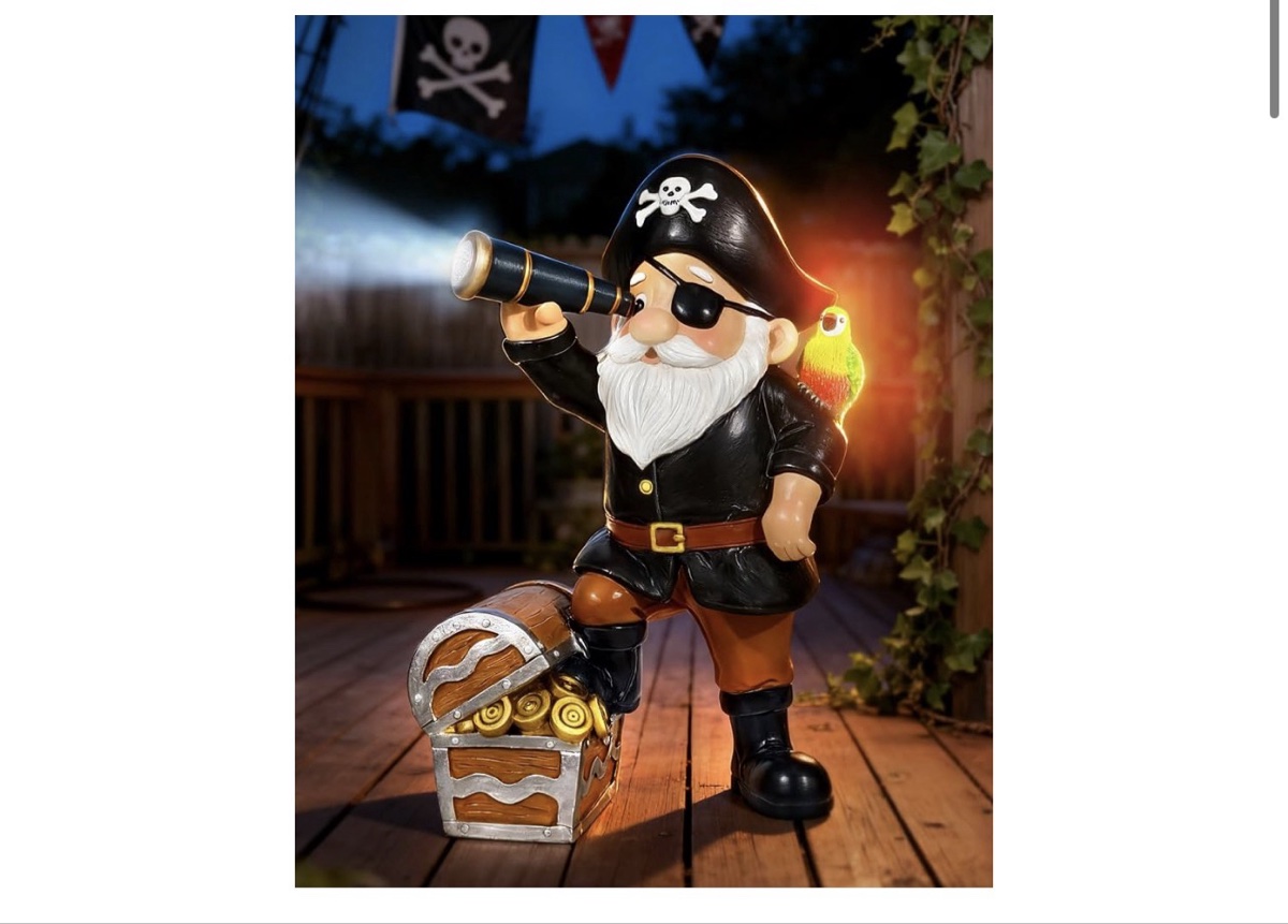Unbranded Pirate Gnome Solar Garden Statue