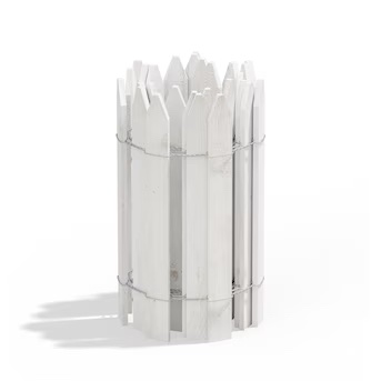 Garden Craft Rolled Picket Border, 24in x 15ft, White