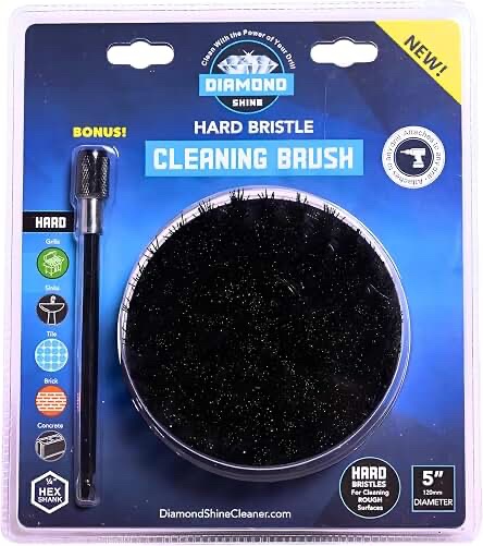 DiamondShineCleaner 4" Drill Brush with Extension - Medium Bristles