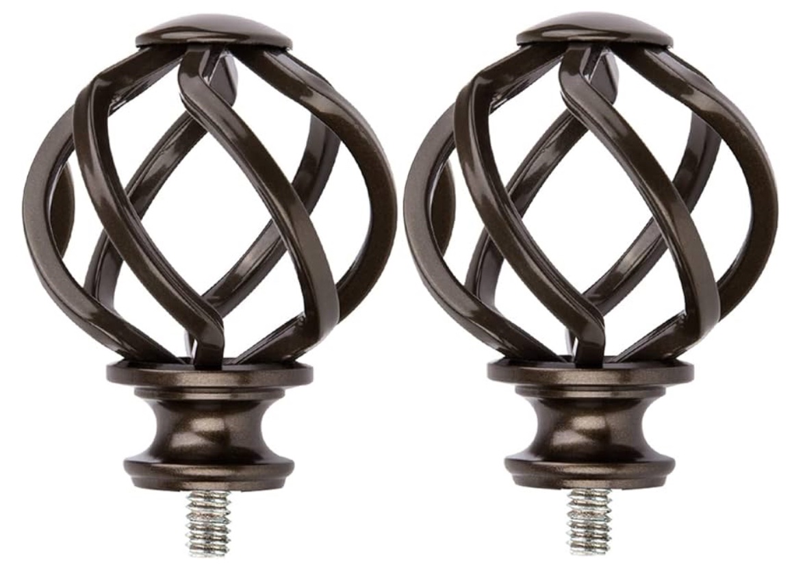 allen + roth Mix & Match Orb Curtain Rod Finials, 2-Pack