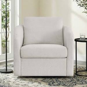 White swiveling accent chair