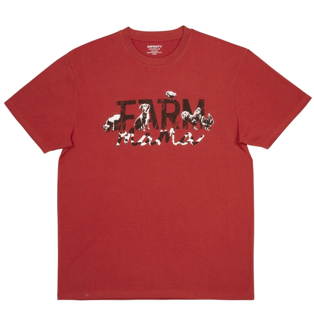 Infinity Apparel Co. Women's Farm Graphic Tee, Red, Size Medium