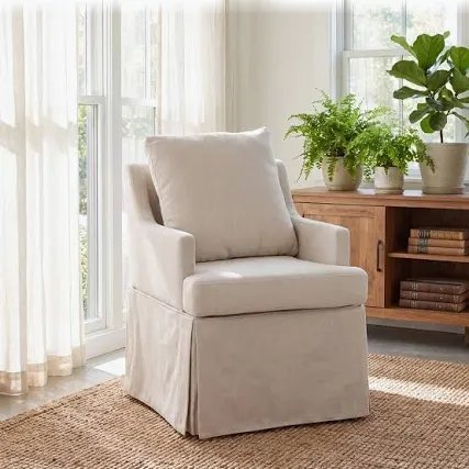Upholstered Modern Dining Armchair with Casters