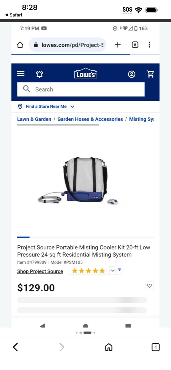 Project Source Portable Misting Cooler Kit