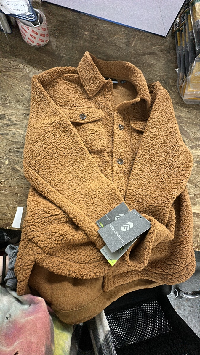 Free Country Women's Sherpa Fleece Shirt Jacket in Copper