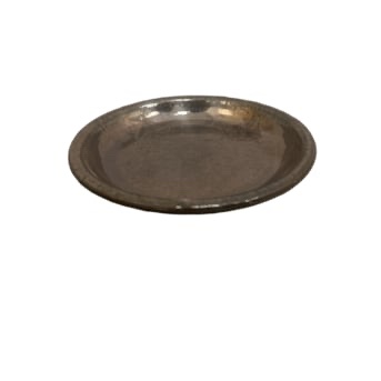 Set of THREE allen + roth 12-in Glazed Gun Metal Plant Saucer