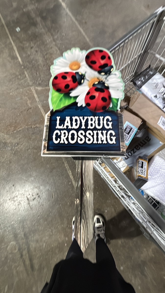 Ladybug Crossing Yard Sign