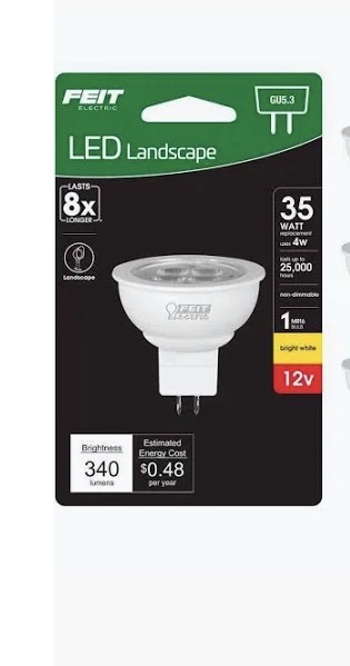 Feit Electric 4W LED Landscape Lighting Bulb (35W Replacement, 12V, GU5.3 Base)