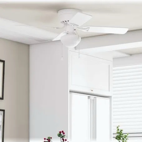 Harbor Breeze Armitage 42-inch Matte Black Flush Mount Ceiling Fan