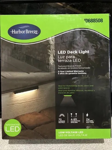 Harbor Breeze LED Deck Light - Textured Bronze Finish