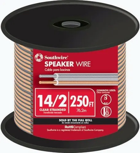 Southwire AV 14/2 Copper Speaker Wire, 250 Foot Spool