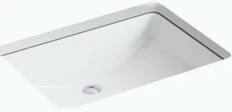 allen + roth Undermount Bathroom Sink, Rectangle, White Finish