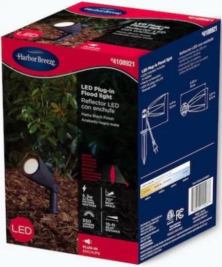 Harbor Breeze LED Plug-in Flood Light (Matte Black)