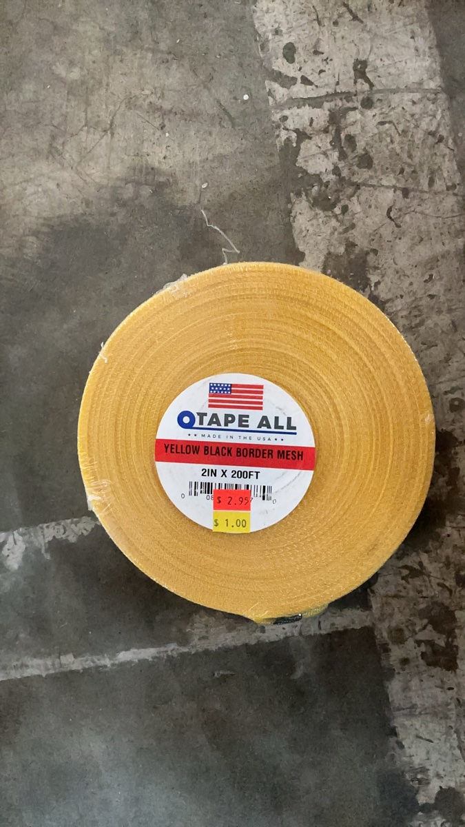 Tape All Yellow Black Border Mesh 2in x 200ft
