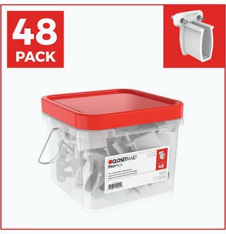 ClosetMaid ProPack Pre-Loaded Low Profile Side Wall Brackets (48 Pack)