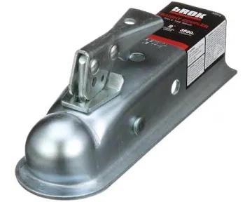 Brok Straight Coupler 1-7/8" Hitch Ball, 2-1/2" Channel Width, 2000lb Capacity