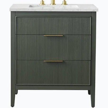 Bilroy Egremt 30'' Single Bathroom Vanity with Engineered Stone Top