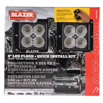 Blazer International 3" LED Flood Light + Quick Install Kit with Wireless Remote