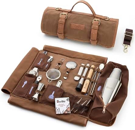 Barillio Bartender Roll Bag & Bar Tool Set
