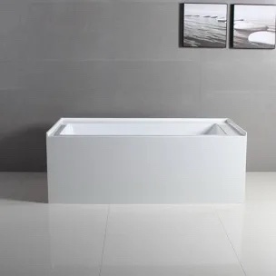 Kingston Brass Aqua Eden 60-Inch Acrylic Rectangular 3-Wall Alcove Bathtub