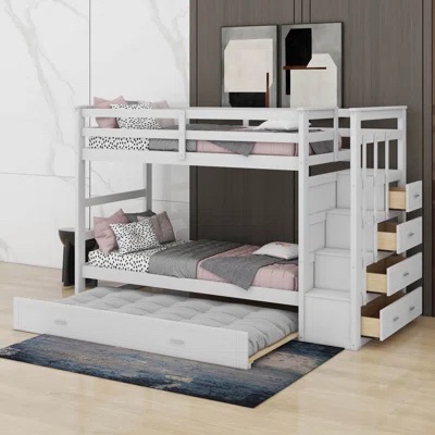 (Box 2 of 2) Twin Over Twin Bunk Bed with Trundle - N709P410630K