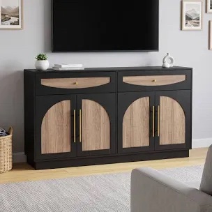63"W Arched Decorative Strip With Two Drawers Sideboard