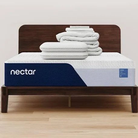 Solid Wood Bed Frame with Headboard