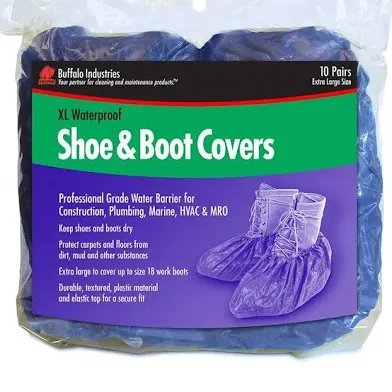 Buffalo Industries XL Waterproof Shoe & Boot Covers (10 Pair)