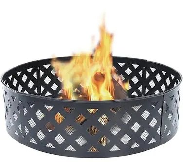 Style Selections 30-in Lattice Fire Ring - Black Finish