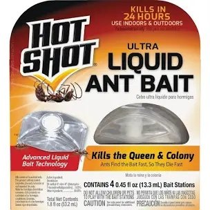 Hot Shot Ultra Liquid Ant Bait - 4 Bait Stations