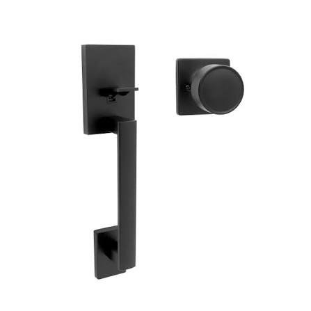 Honeywell Front Entry Door Handle with Interior Knob, Matte Black