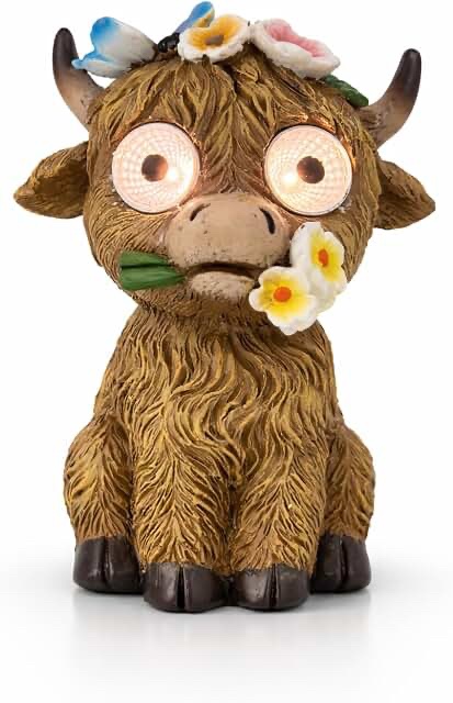 IStatue Solar Highland Cow Figurine