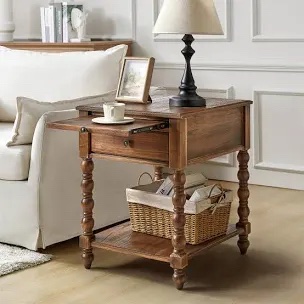 16.53"W Solid Wood Traditional End Table