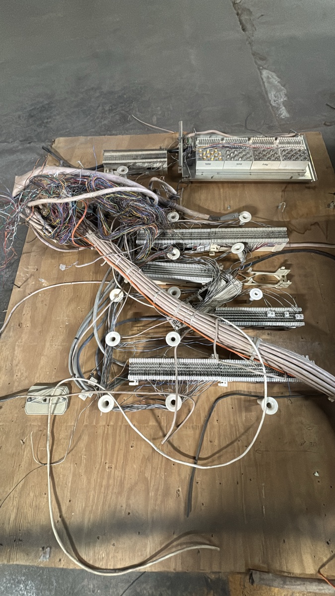 Misc Wires and Telecommunications Punch Down Wiring Block Assembly on Plywood Board