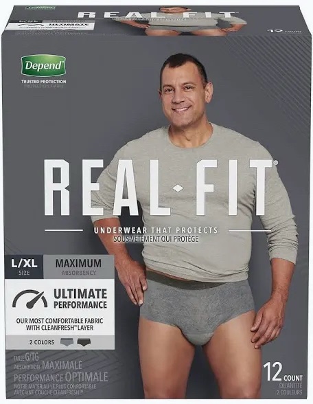 MensDepend Real-Fit Maximum Absorbency Underwear for Women, L-XL, 34 Count