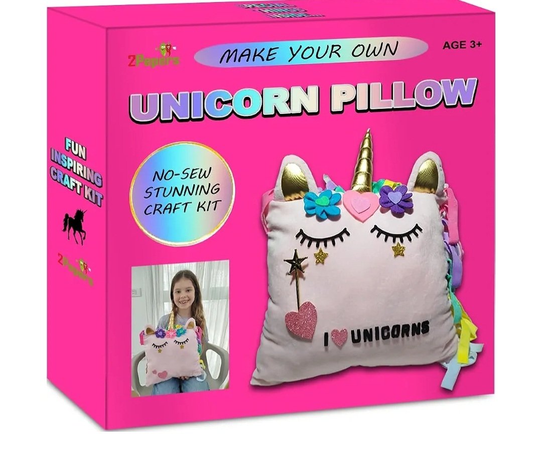 2Pepers Make Your Own Unicorn Pillow No-Sew Craft Kit
