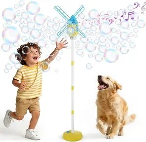 Windmill Bubble Machine Toy-Yellow
