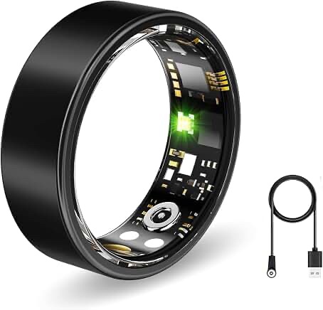 Size 9 Gold Smart Ring Wearable Fitness Tracker - White Box