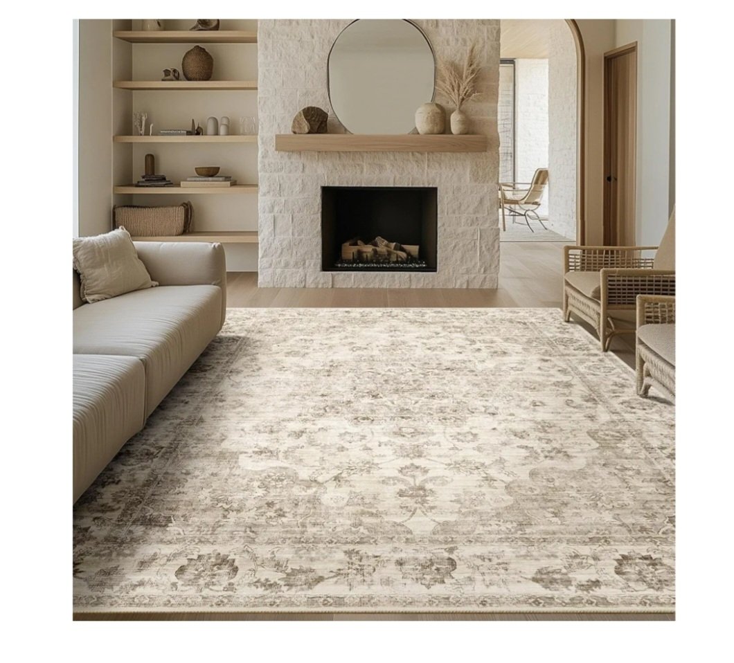 jinchan Washable Area Rug, Nursery, 4x6ft, Taupe