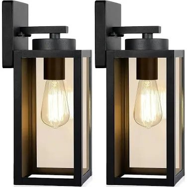 Naxttii Outdoor Wall Lamp WN18W-S-BK-2PK