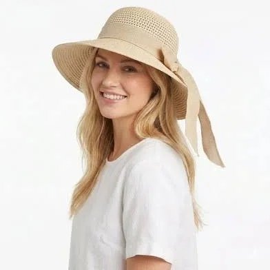 ACUSHLA Women's Handwoven Wide Brim Adjustable Straw Sun Hat