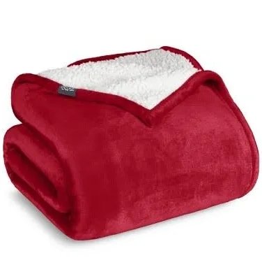 HH Sherpa Throw Blanket, Red, 60"x80"