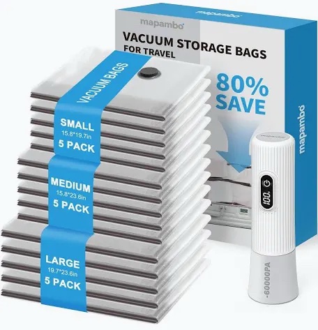 Mapambo 15 Pack Vacuum Storage Bags for Luggage