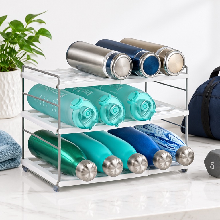 JUPELI 3-Shelf Adjustable & Expandable Bottle Organizer