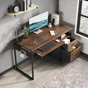 Daylon 48" Computer Desk with File and Storage Drawers