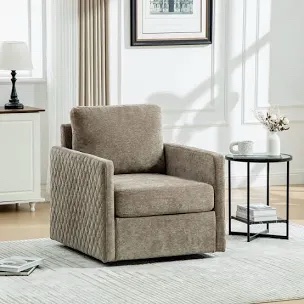 Swivel Arm Chair with Storage, Model HJWFAC004WH