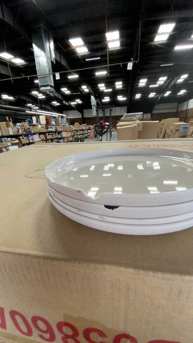 (Damaged see plates) Ceramic Dinnerware Set - Matte Off-White Bowls and Plates