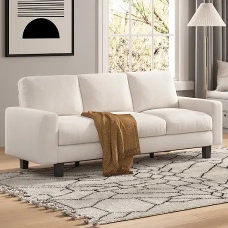 Upgraded Contemporary Chenille Sofa - White
