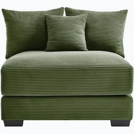 Chenille Oversized Modular Chair Extra Deep Cloud Corduroy